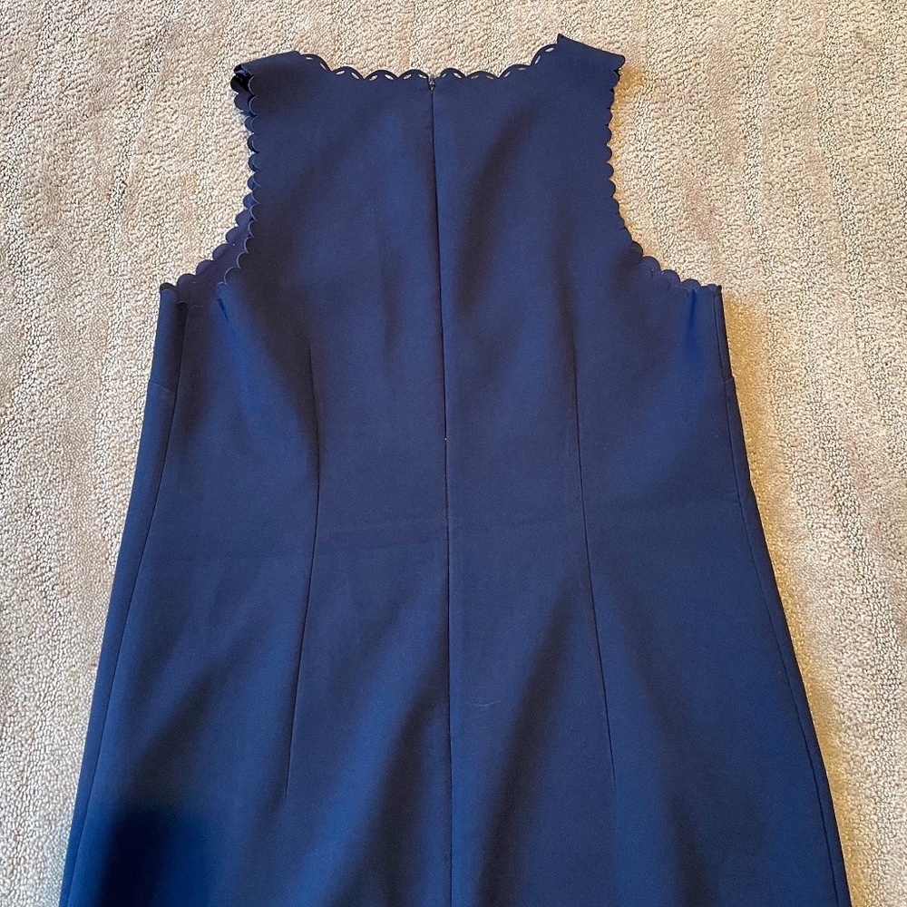 ♓️🅿️🌀J. Crew Navy Blue Laser Cut Shift Dress Size 8🌀 - Picture 5 of 7